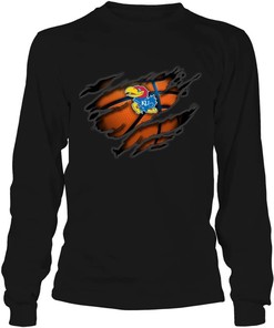 Kansas Jayhawks Shirt with Tearing Basketball Design, Perfect Gifts For Fans
