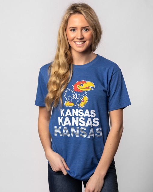 Kansas Jayhawks Stacked Tee - NCAA Shirts for Fans - Image 2