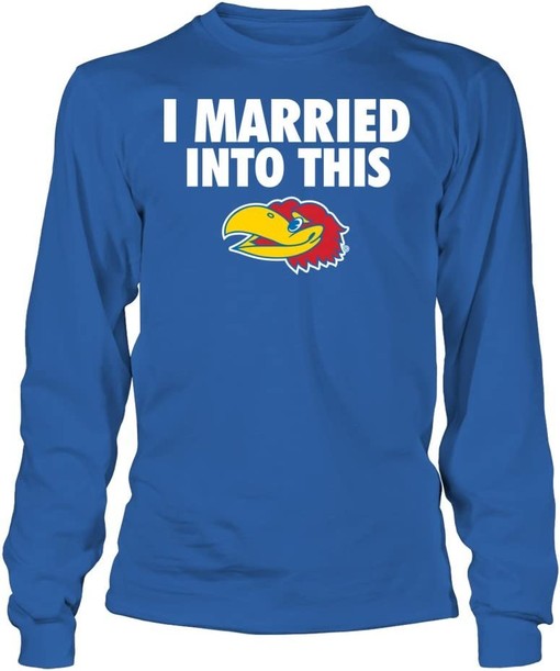 Kansas Jayhawks Team Shirt, Proudly Married Into This Gifts For Fans - Image 2