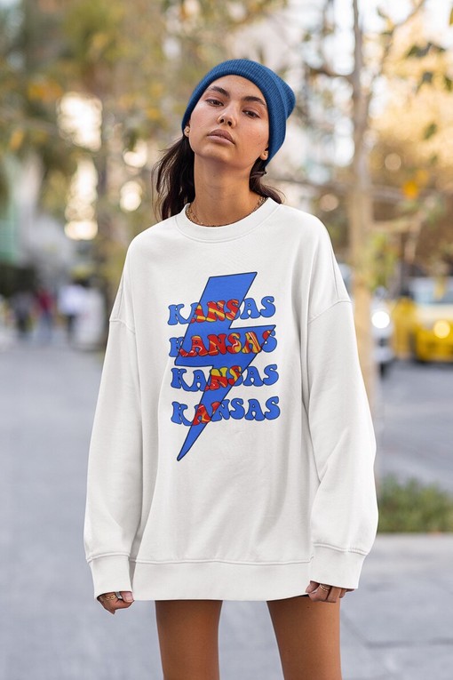 Kansas University Sweatshirt, Perfect for Kansas Football Crewneck with American University T Shirt