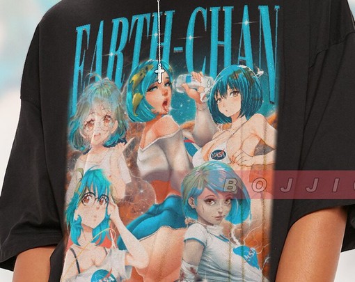 Kawaii Earth Chan Cute Tee for Anime Manga Fans, Japanizing Beam Earth-Chan Meme Shirt - Image 2