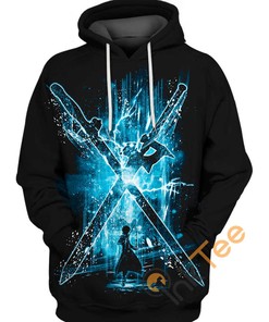 Keep Warm with Kirito Two Swords Storm Hoodie 3D