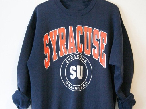 Keep it Old School with Vintage Syracuse University Sweatshirt and T-Shirt - Image 2