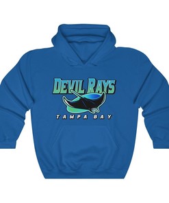 Keep it Stylish and Comfy with Tampa Bay Devil Rays Vintage 90's MLB Hoodie Sweatshirt Sport Shirt
