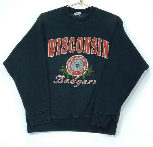 Keep warm with Vintage 90s University Of Wisconsin Badgers Starter Sweatshirt and Hoodie