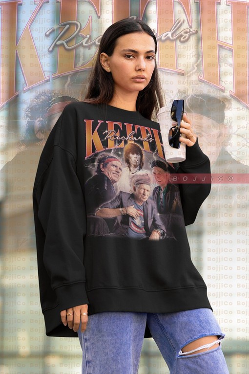 Keith Richards Rock Music Sweater - Classic Movie T-shirts for Men