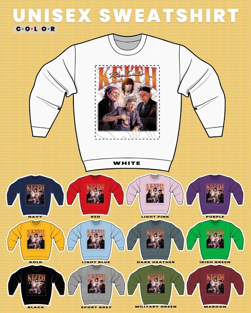 Keith Richards Rock Music Sweater - Classic Movie T-shirts for Men - Image 3