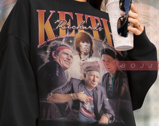 Keith Richards Rock Music Sweater - Classic Movie T-shirts for Men - Image 4