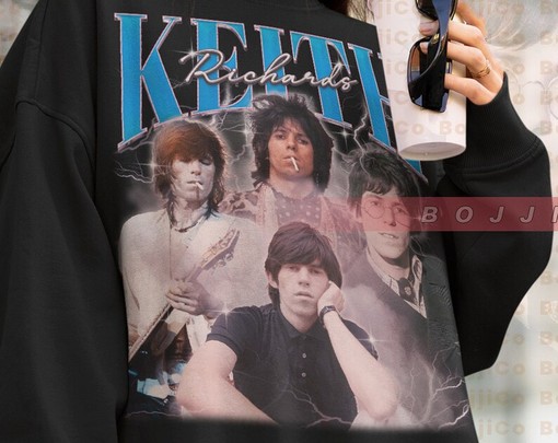 Keith Richards Rock Music Sweater, Vintage Keith Richards Sweatshirt, Keith Richards Fan Tees for Men - Image 4