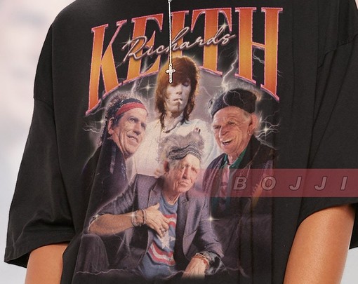 Keith Richards Rock Music Tee, Rolling Stones Vintage Shirt, Keith Richard Fan Tees, Retro 90s Sweater - Image 2