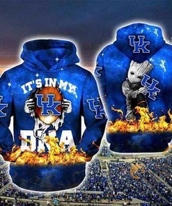 Kentucky Wildcats Groot Ripped Hoodie with All Over Print in 3D Design