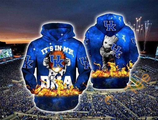 Kentucky Wildcats Groot Ripped Hoodie with All Over Print in 3D Design