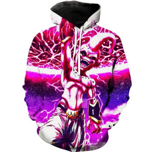Kid Buu Destruction Alt Color Dragon Ball Z Hoodie - 3D All Over Print Design with Quotes
