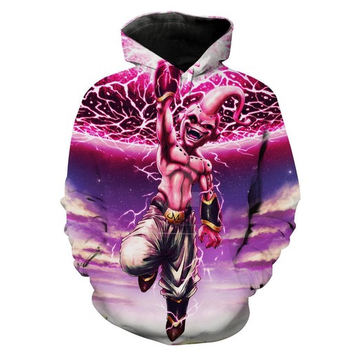 Kid Buu Destruction Dragon Ball Hoodie - 3D All Over Print Design with Quotes