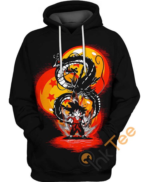 Kid Goku And Shenron Dragon Ball All Over Print 3D Hoodie
