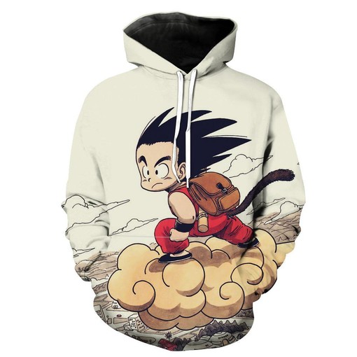 Kid Goku Nimbus Dragon Ball Hoodie - 3D All Over Print Design with Quotes