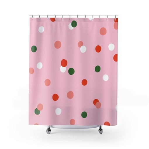 Kids' Disney Bubble Bath Shower Curtain | Pink-Red Bubbles Bathroom Decor | Gift Idea