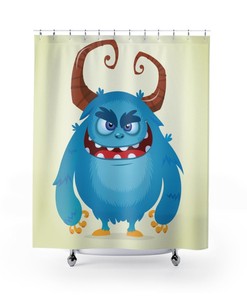 Kids Troll Monsters Print Shower Curtain for Playful Bathroom Decor