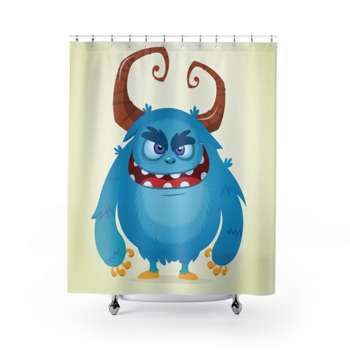 Kids Troll Monsters Print Shower Curtain for Playful Bathroom Decor