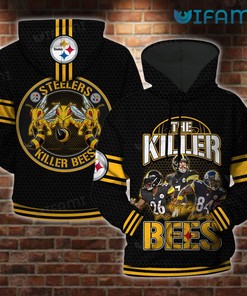 Killer Bees Signatures Logo - Steelers All Over Print Hoodie with Unique Design