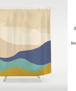 KinderzimmerVorhang Modern Art Landscape Cream Sky Field Shower Curtain - Custom Sizes Available