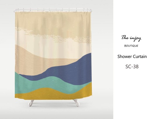 KinderzimmerVorhang Modern Art Landscape Cream Sky Field Shower Curtain - Custom Sizes Available