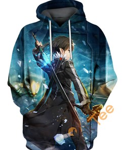 Kirigaya Kazuto Dual Wield Sword Art Online All Over Print 3D Hoodie