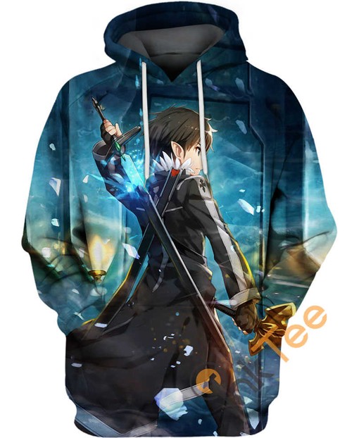 Kirigaya Kazuto Dual Wield Sword Art Online All Over Print 3D Hoodie