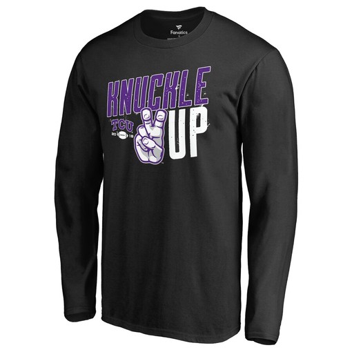 Knuckle Up Long Sleeve T-Shirt, Official University Football Fan Shirt for TCU Horned Frogs Fans - Image 2