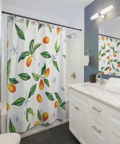 Kumquat Fruit Botanical Nature Lover Gift Boho Shower Curtain