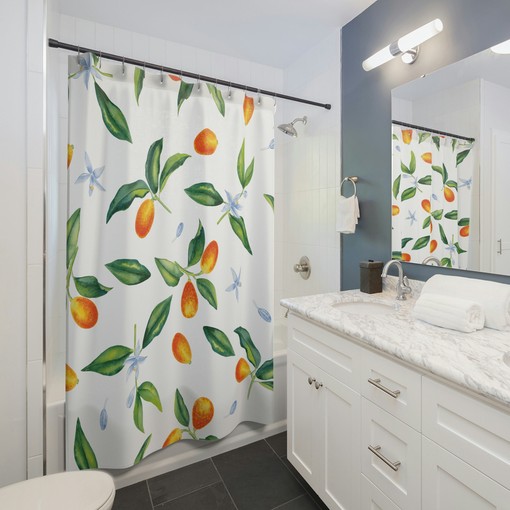 Kumquat Fruit Botanical Nature Lover Gift Boho Shower Curtain