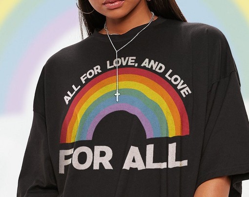 LGBT Gay Pride Ally Shirt, Human Rights Rainbow Symbol Tee, Minimalist Bee Kind Unisex Tee - Image 2