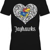Lace Heart Logo Kansas Jayhawks Sweatshirt with Vintage Ncaa Shirts