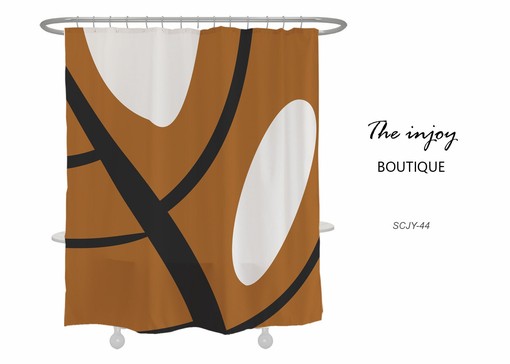 Large Leaves Abstract Shower Curtain, Modern Heavy Quality Curtains with Hooks for Bathroom Decor