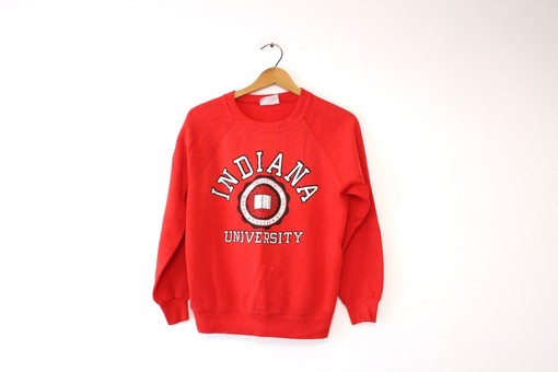 Large Vintage Indiana University Hoosiers Sweatshirt for NCAA Fans - Show Your State University Pride