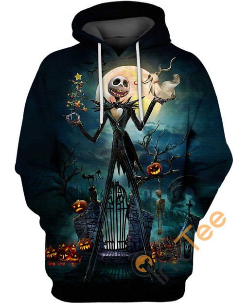 Late Nights are Better with a Custom All Over Print 3D Jack Skellington Hoodie