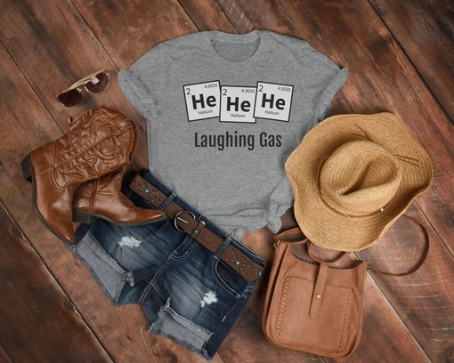 Laughing Gas Science Joke Tshirt, Periodic Table Chemistry Unisex Tee, Science Fair Tee - Image 3
