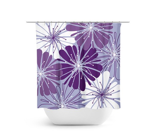Lavender Purple Elegant Floral Shower Curtain | Bath Decor for Lavender and Purple Bathroom