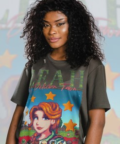 Leah T-shirt - Vintage STARDW VALLY Tee Featuring Food Spirit, Leah Character & Farming Harvst Moon RPG