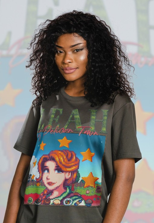 Leah T-shirt - Vintage STARDW VALLY Tee Featuring Food Spirit, Leah Character & Farming Harvst Moon RPG
