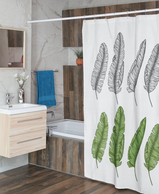 Leaves Shower Curtain for Botanical Bathroom Decor - Image 3