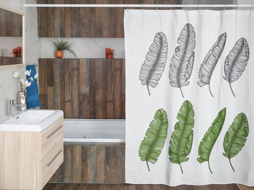 Leaves Shower Curtain for Botanical Bathroom Decor - Image 4