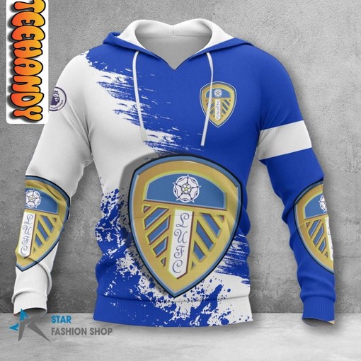 Leeds United FC Custom All Over Print 3D Hoodie with Team Logo - Image 2