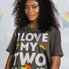 Lesbian Pride Shirts - I Love My Two Moms Unisex T-Shirt for Movie Fans Gifts with Pride Rainbow and Human Rights