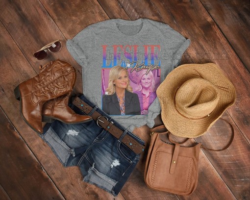 Leslie Knope Retro 90s Shirt, Parks and Recreation Homage Tee, Amy Poehler Fan Tees - Image 3