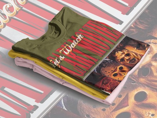 Let's Watch Scary Movies Shirt, Halloween Horror Icons, Myers Leatherface Freddy Jason, Retro T-Shirt, Devil Face Scream - Image 3