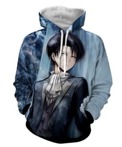 Levi Ackerman Attack On Titan Custom All Over Print 3D Hoodie with 3D Graphic Design
