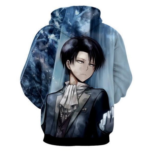Levi Ackerman Attack On Titan Custom All Over Print 3D Hoodie with 3D Graphic Design - Image 2