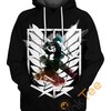 Levi Scouting Legion All Over Print 3D Hoodie for Attack on Titan Fans