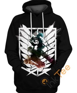 Levi Scouting Legion All Over Print 3D Hoodie for Attack on Titan Fans